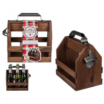 Flaschenhalter aus Holz mit Flaschenöffner